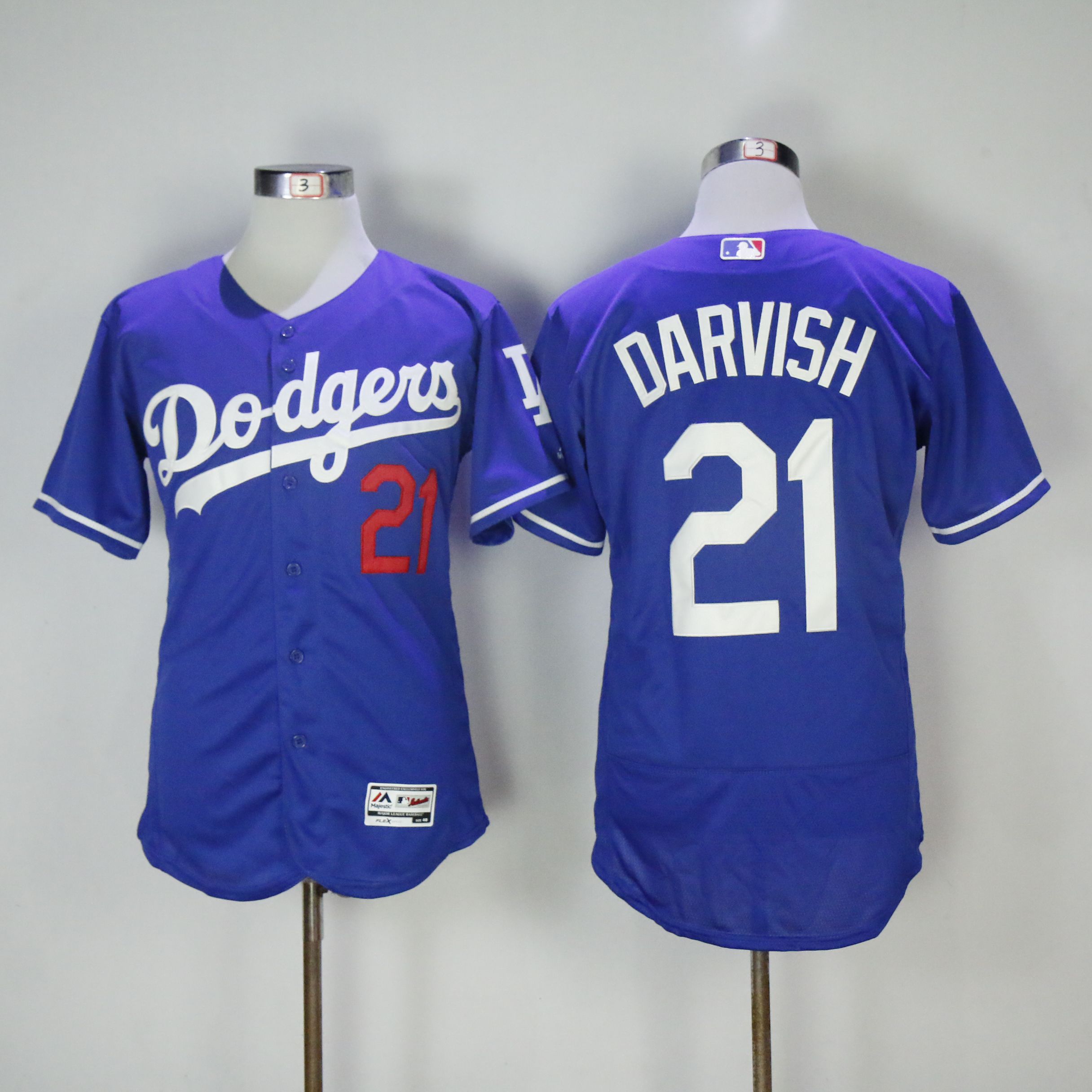 Men Los Angeles Dodgers 21 Darvish Blue Elite MLB Jerseys